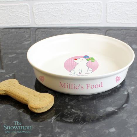 Personalised The Snowdog Pink Pet Bowl Extra Image 2